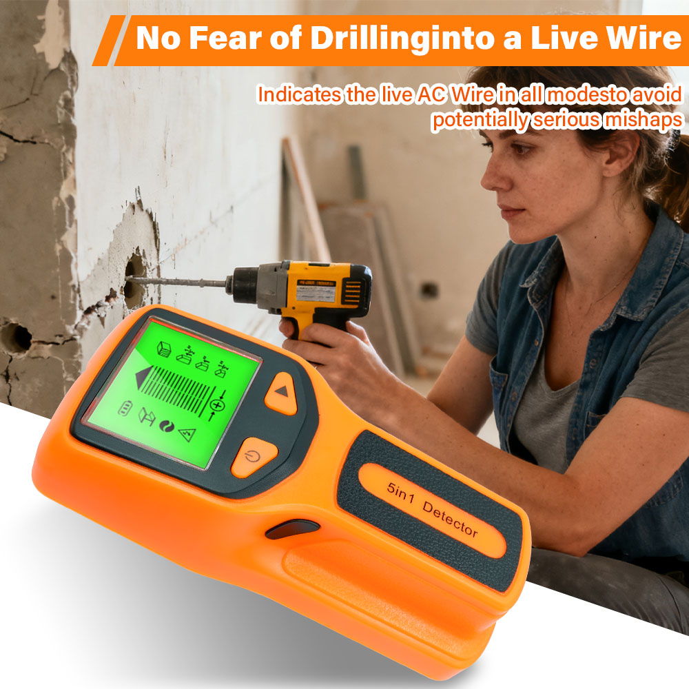 Water Leak Detector Wired - Handheld 5 in 1 Digital Wall