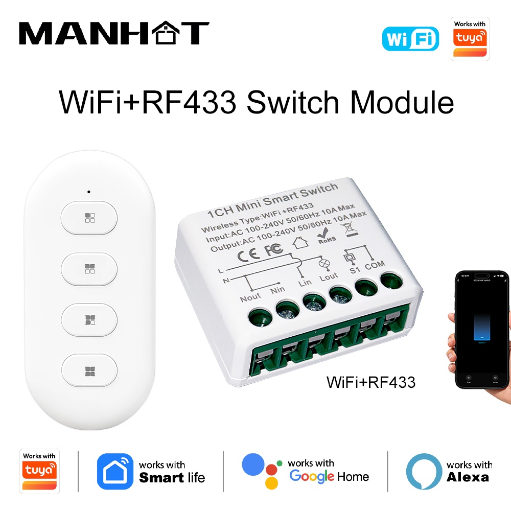 For Tuya WIFI 10A Smart Light  - огляд і ціна Smart Home Automation Diy