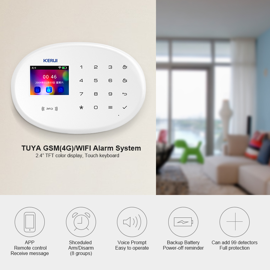 KERUI W202 WIFI GSM Alarm Syst - огляд і ціна Smart Home Automation Diy
