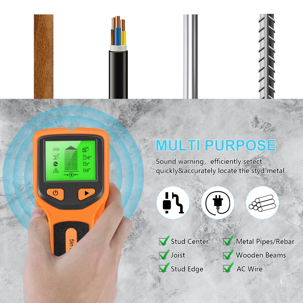 5 in 1 Digital Stud Detector H - огляд і ціна Water Leak Detector Wired