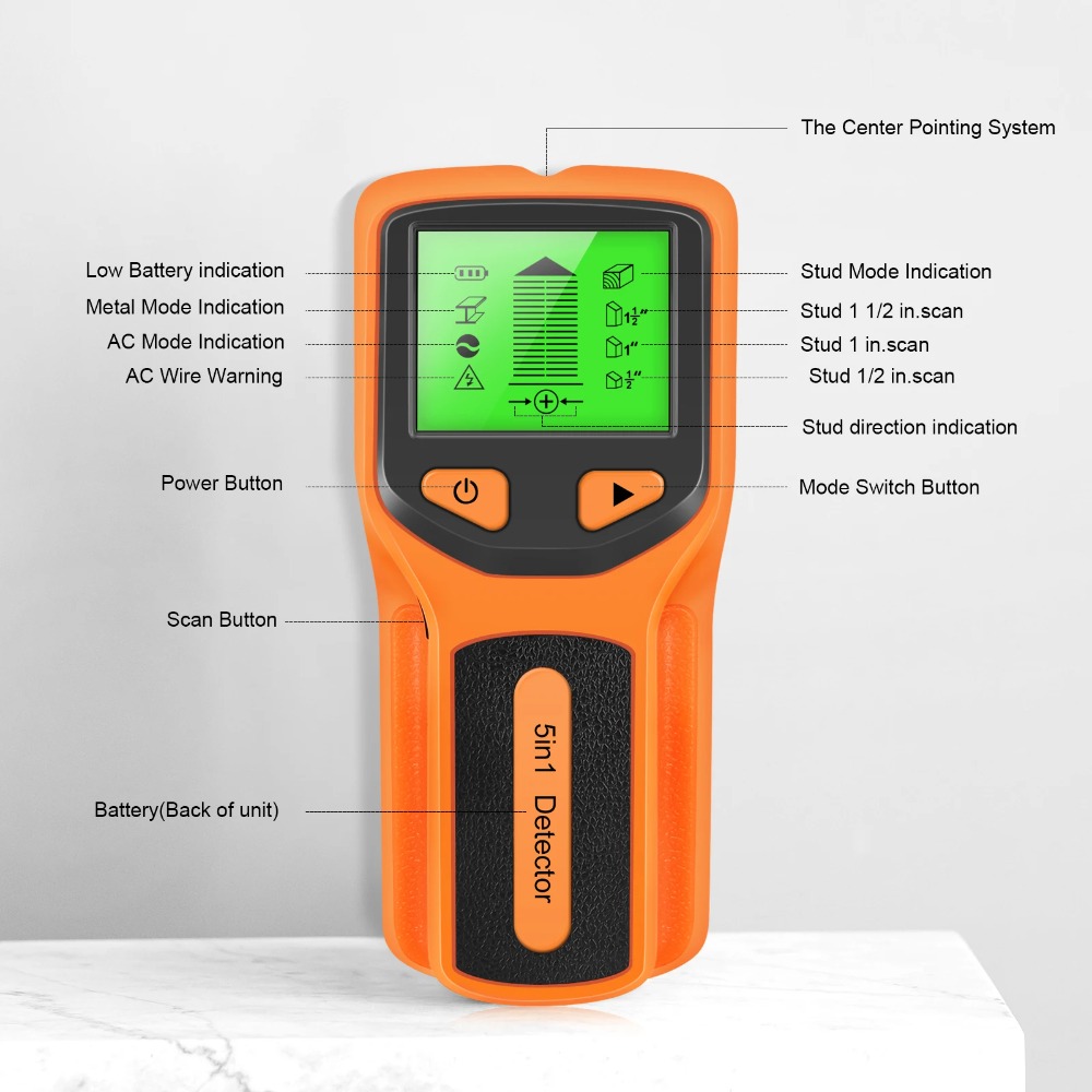 5 in 1 Digital Stud Detector H - огляд і ціна Water Leak Detector Wired